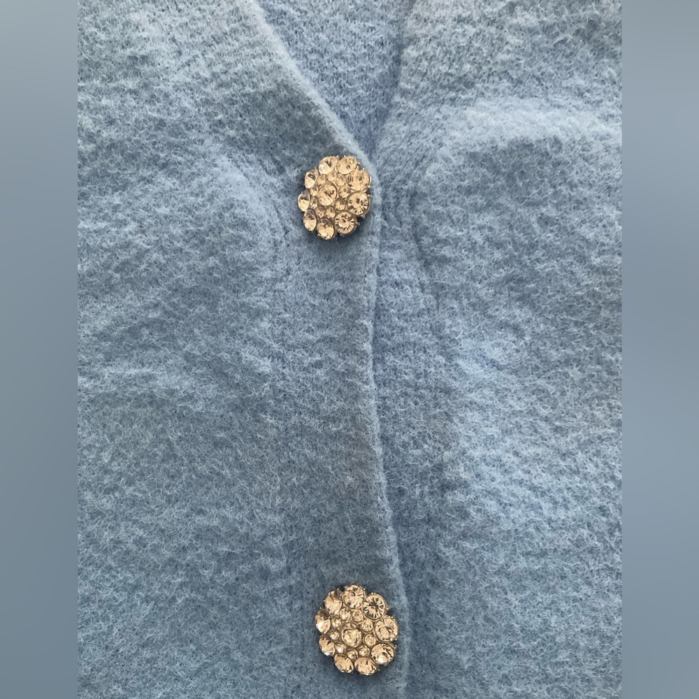 Zara Blue Cardigan with Silver Accents